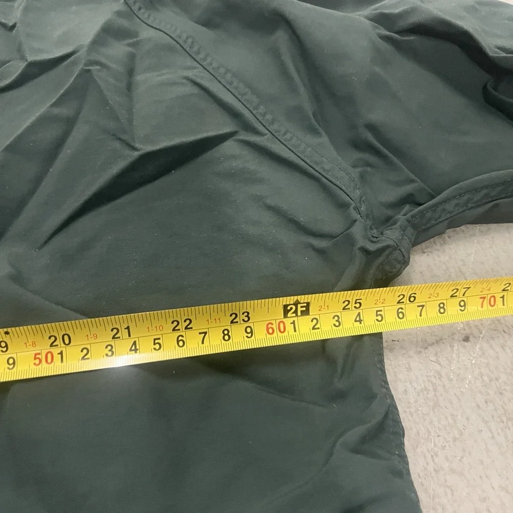 LL Bean Men's Green Full Zip Lightweight Stowaway Rain Jacket Hooded‎ Size L
